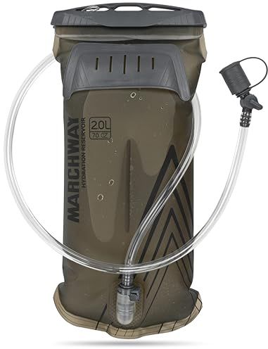 MARCHWAY Lightweight TPU Hydration Bladder 2L/3L for Hydration Packs, Slide-Seal Wide Mouth Water Reservoir Bag with Carry Handle for Hiking, Cycling, Running, Camping, Travel (3L Grey 100oz)
