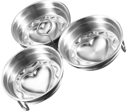 SMASOLO Set Cuociuova a Forma Di Cuore 3 Pezzi in Acciaio 304, Stampo Per Uova Sode Multifunzionale Per Colazione Ragazzo Ragazza e Snack Fatti in Casa