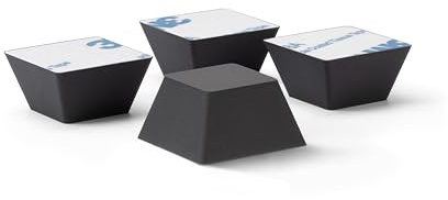 Dynavox silikonelastomer dämpare EDS20 set om 4, universella ljuddämpande fötter för HiFi-enheter, högtalare, förstärkare, subwoofer och skivspelare, vibrationsdämpare med 3M-självhäftande yta, svart