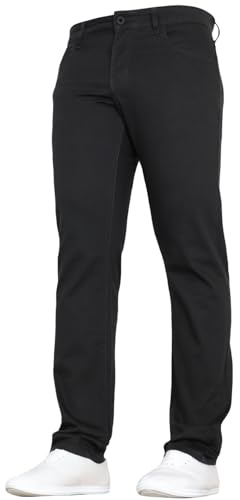 Duck & Cover Mens Stretch Chino Slim Fit Leg Smart Work Trousers Jeans Black 36W X 30L