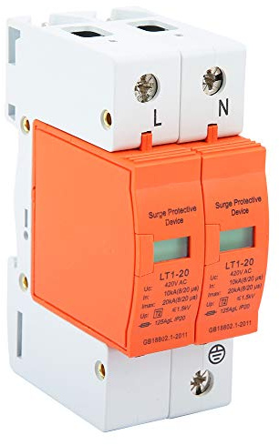 ANKROYU 2P 10kA 20kA 420V AC Protective Device Advanced Home Lightning Arrester for Household Appliances Protection Flame Retardant PC Material Easy Mount Rail Installation