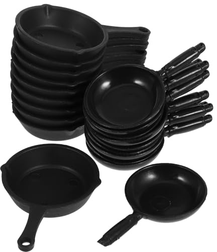 Abaodam Lot de 20 Mini Poêles pour Maison de Poupée, Ustensiles Cuisine Miniatures en Plastique, Ensemble Cuisine pour Garçon et Filles, Accessoires de Jeu Réalistes pour Mini-Cuisines