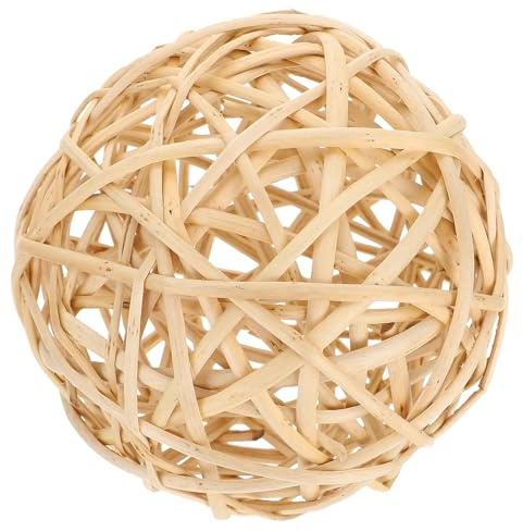 SUPVOX Palline Decorative in Rattan Intrecciate 15 Cm per Feste e Arredamento Casa, Palla Decorativa Artigianale per Scrivania e Sfondi Fotografici, Ornamenti Naturali in Vimini