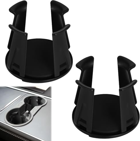 2Pcs Car Cup Holder Insert, Black Cup Holder for Cars, Self-Adhesive Automotive Cupholder Wiggle Free Design Easy to Use Automotive Interior Accessories for Fixing Water Cups and Drinks(Black)