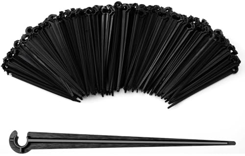 VooGenzek 200 Pezzi Picchetti di Supporto per Irrigazione a Goccia, Supporto per Gocciolamento, Supporti per Tubo Irrigazione Picchetti in Plastica, per Tubo 4/7mm, per Ortaggi, Piante o Aiuole