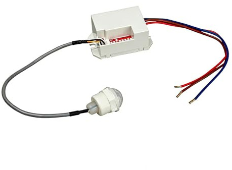 Mini Infrarot Bewegungsmelder, PIR Sensor Innen Unterputz 220-240V, Decken Bewegungsmelder Innen 8m Reichweite 100° Erfassungswinkel, Einstellbare Zeit Lux Sensor, für LED Lampen Flur Keller Büro Weiß