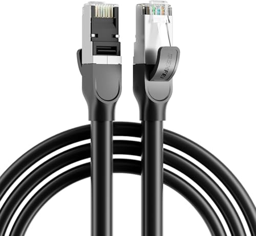 BENFEI Cable Ethernet Cat8 30M, Cable de Red RJ45 de Alta Velocidad, 40Gbps y 2000MHz, Blindado S/FTP 26AWG, Internet resistente para interior y exterior, compatible con PC gamer, PS5, router, módem