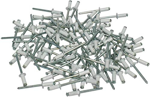 50 RIVETTI A FIORE (GRAF) IN ALLUMINIO/ACCIAIO BLU O BIANCO PER TARGHE Ø 4,8 x 12 m