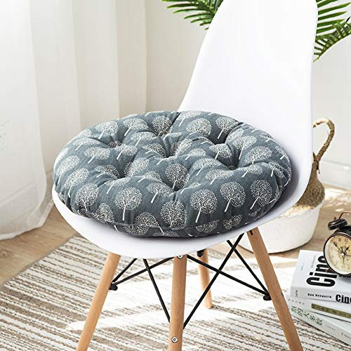 KongEU 2 Stück Esszimmerstühle Schaumstoffkissen Sitzkissen Sitzkissen für drinnen und draußen – rund – 40/45/50 cm – Stuhlkissen, Stil 1,40 cm