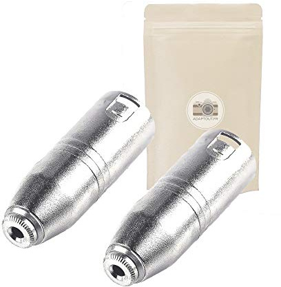 2x Spina Jack 3.5mm Femmina verso XLR Maschio - Connettore audio Jack/Mini Jack/Minijack 3 Poli/Pin per Chitarra Amplificatore Altoparlante Microfono - Adaptout marca francese
