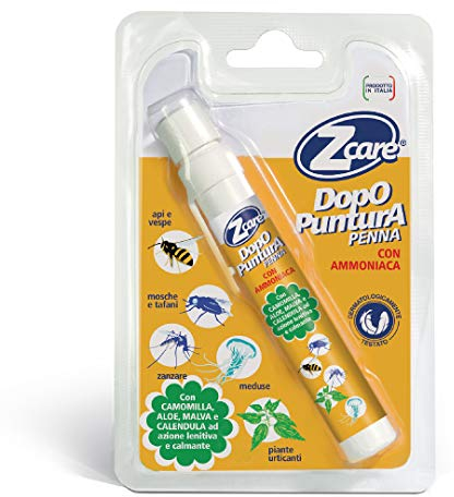 ZCare Dopopuntura Zanzare Ammoniaca Ed Estratti Naturali Contro Mosche, Api, Vespe, Tafani, Con Fresco Profumo, Lozione