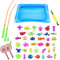 Surplex 43 Stück Magnetisches Angeln Spielzeug, Ozean Meerestiere Fisch Pool Party Spielzeug Badespielzeug Badewannenspielzeug Wasserspiel Perfekt Lernspiel Tolles Geschenk für Kinder ab 3 Jahre