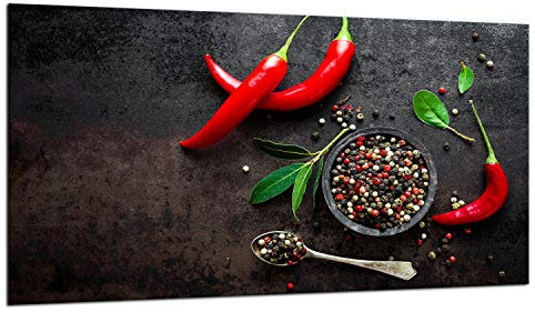 TMK ArtDeko Herdabdeckplatte 1 Teilig 90x52 cm – Spritzschutz Herdabdeckung – Herdschutz aus Sicherheitsglas – Robust, Hygienisch & Rutschfest– Schutz für Induktion, Ceran, Gas & Elektro