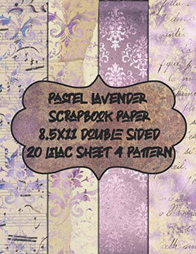 pastel lavender scrapbook paper 8.5x11 double sided 20 lilac sheet 4 pattern: orchid patterned paper for scrapbooking & decoupage - purple designer for crafts & invitation & collage art