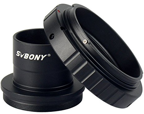 Svbony Teleskop Kamera Adapter, T-Adapter und T2 Adapter 1,25, Aluminium T-Ring Adapter Kompatibel mit Canon EOS Rebel SLR DSLR