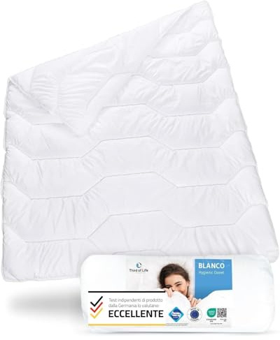 Sommarfilt 155 x 200 Blanco | Luftig sovfilt med fukthantering och hög andningsförmåga | Optimal hygien för allergiker | Perfekt täcke för varma nätter och på sommaren 155 x 200 cm