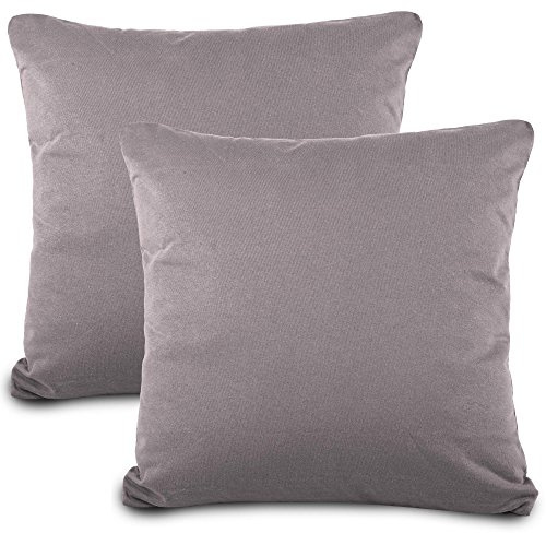 aqua-textil Classic Line Baumwoll Kissenbezug 2er-Set 50x75 dunkelgrau Kissen Bezug Reißverschluss Jersey Kissenhülle