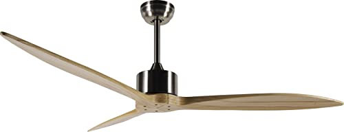 bimar VSL1520 Wi-Fi Ventilatore da soffitto Ø 152 cm con 3 Pale in Legno, Timer, Ventilatore con Telecomando, App e Controllo Vocale, Motore Silenzioso