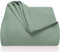 LAYNENBURG Copriletto 180 x 200 cm - Waffle Pique 100% Cotone - Coperta Estiva Leggera - Coperta di Cotone Come Coperta da Letto, Coperta da Divano, Coperta ariosa da Divano (Verde menta)