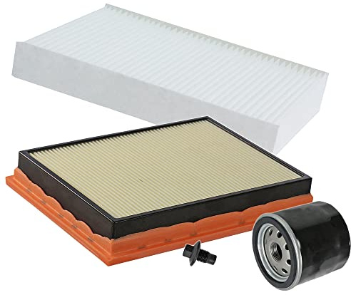 ATEC Germany Inspektionspaket Filterset mit 1x Ölfilter, 1x Luftfilter, 1x Innenraumfilter, 1x Ölablassschraube inkl. Dichtring, KOMPATIBEL MIT - FORD FIESTA 5 Mk5 (JH_, JD_), FUSION (JU_)