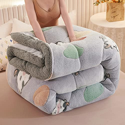 MHUQIA ÉDredon Chaud en Laine pour L'Automne Et l'hiver 150x200cm 2kg, éPaissir Consolateur Couverture d'hiver en Cachemire d'agneau éPaissi Chaude Et LéGèRe, Couette d'hiver en Cachemire