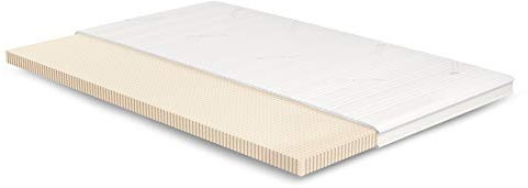 Meisterschlaf Latex Topper 130x200 cm – 7 cm hoch – 20% Naturlatex RG 65 – mittelweich – Oeko-TEX® Standard 100 – Tencel™ Lyocell 3D Doppeltuch-Bezug waschbar – Made in Germany