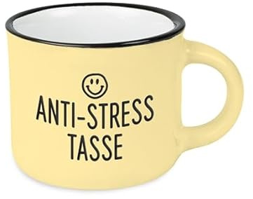 Espressotasse vintage| Mini Keramik Becher zum verschenken | 95 ml | Anti-Stress Tasse, Grau