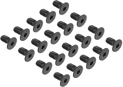 QUARKZMAN 50Stk M4 x 8mm Steckdose Flach Senkkopf Kopf Kappe Schwarz | Schraube, Legierter Stahl, für Kommunikation Ausrüstung Möbel und Elektrisches Zubehör