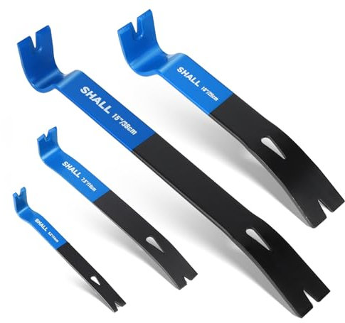 SHALL Set di 4 piedi di porco piatto (15, 10, 7,5, 5,5) - Mini piede di porco per estrattori di chiodi per carichi pesanti, barra per artigli multiuso