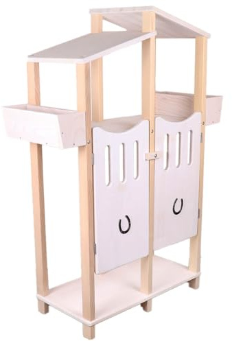 Holzspielzeug Peitz Hobby Horse Stall aus Holz massiv - Stall für 2 Steckenpferde