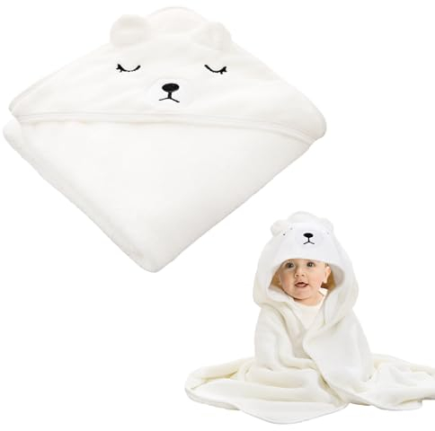 NyxSeat Accappatoio Asciugamano da bagno per neonati, 1 pezzo, con cappuccio, morbido e assorbente, per neonati e bambini