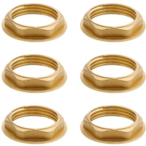 6 Stück 3/4 Messing Flansch Sechskant Sicherungsmuttern Innengewinde