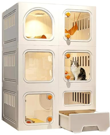 Katzenbox für Den Innenbereich mit Katzentoilette für 2 Katzen, Katzengehege Outdoor, Katzenhäuser für Hauskatzen, Katzenlaufstall für Umzäunte Hauskatzen (Size : 71x46x106cm)