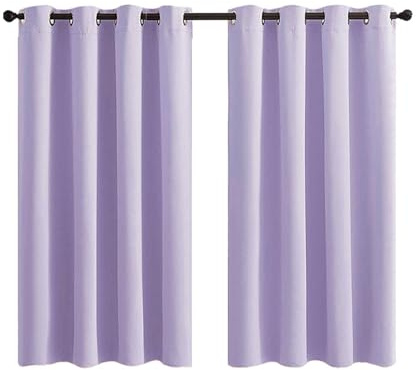 Wambere 1 Stück Gardinen Oesengardinen Blickdichte Vorhänge Curtain Verdunkelungsvorhänge mit Ösen Thermo Vorhang Fensterdekoration für Schlafzimmer Kinderzimmer Wohnzimmer,Helles Lila,107x213cm