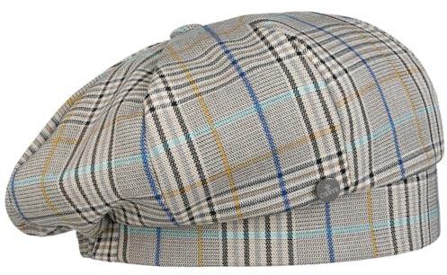 LIERYS Tarragona Baskenmütze Kariert 100% Baumwolle Made in Italy Damen Frühjahr Sommer grau One Size