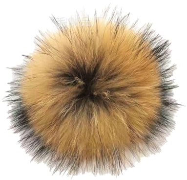 BrightGlow Kunstfell Pompon Weiche Pompons zum Basteln Natürlicher Fellbommel Groß Pom Pom Bälle Flauschigen Plüsch Bälle Kunstfell-Pom-Poms für Mützen, Taschen, Schal-Zubehör 1 Stück 10cm