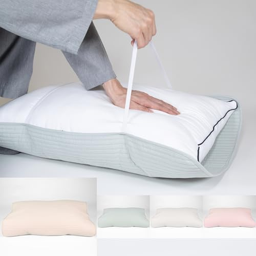 2 Pack,100% Cotton Quilted Pillow Protectors with Elastic Bands, Breathable, Lightweight, Travel Pillow Covers, Machine Washable, King, Soft Beige, Soft and Skin-Friendly
