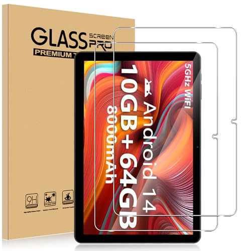Yantree 2 Stück Panzer Schutz Glas Schutzfolie für COLORROOM C30 10.1 zoll, HD Klar Schutzfolie, 9H Härte, Anti-Kratzen, Anti-Bläschen, Anti-Bläschen, Gehärtete Glasfolie, Einfache Installation