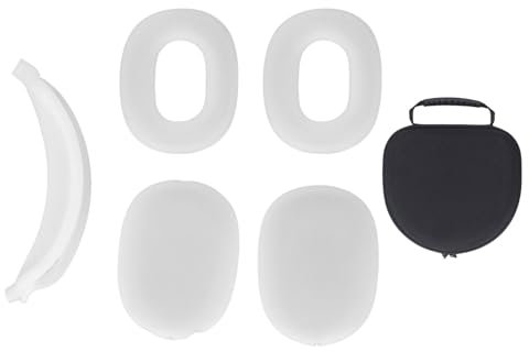 VBESTLIFE Custodia Rigida da Trasporto con Copertura per Archetto, Copertura per Padiglioni Auricolari e Copertura per Custodia per Auricolari per Cuffie iOS Max (Chiaro)