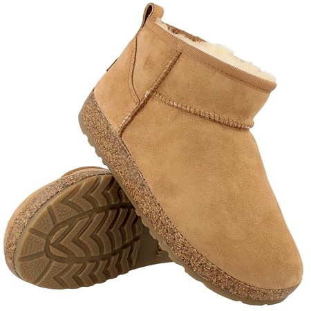 HAFLINGER lammskinn läder stövlar Aino Elsa utomhus stövlar unisex, elsa chestnut, 39 EU