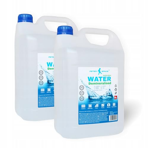 Peter Space Destilliertes Wasser 2x5 L Kanister Reinstwasser für Dampbügeleisen, geeignet für industrielle und wissenschaftliche Zwecke - für Privathaushalt