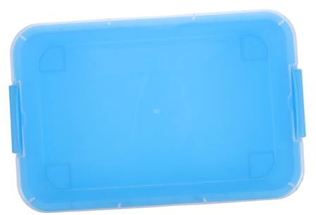 FELTECHELECTR Sandbox with Lid Medium Transparent Blue Multifunctional Storage Box for Indoor Outdoor Play Enhances Creativity Imagination and Motor Skills Safe Design