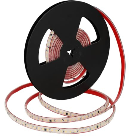 Jandei - Ruban lumineux LED auto-rectifié, 220 V, 12 W/m, 600 LED, 5 500 lm, découpable et autocollant, largeur 10 mm, IP65, idéal éclairage et décoration extérieures, bobine de 5 m (lumière froide)