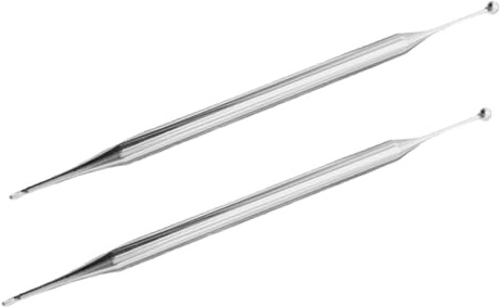 NOLITOY Akupunkturstifte Ergonomisches und Tragbares Design 2 Stück aus Edelstahl mit Zwei Köpfen für Gesichts und Körpermassage im Büro und Hause