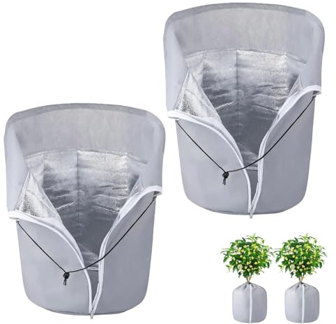 Flanzenschutz Winter - Winterschutz Pflanzen Außen Als Winterschutz Olivenbaum & Winterschutz Für Pflanzen Mit Reißverschluss Und Zugband (2 Pack)