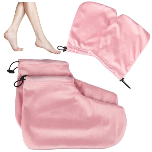 4 Teile/satz Paraffin Wachs Handschuhe und Booties Einstellbare Dichtheit Paraffin Wachs Handschuhe Weiche Flusen Fuß für Hände und Füße Spa Abdeckung Spa..