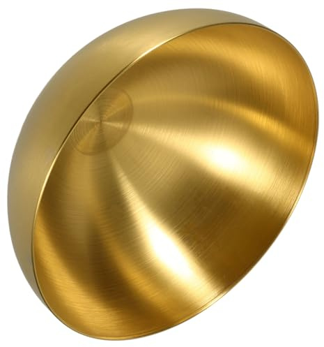 FONDOTIN Cuenco de Acero Inoxidable Dorado de 25 Cm para Mezclar Ensaladas, Tazón Grande para Verduras y Frutas, Ensaladera Metálica Apilable para Cocina y Exteriores