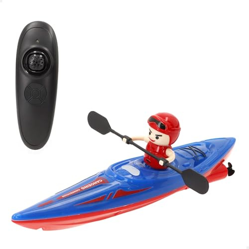 ColorBaby Speed & Go uppladdningsbart batteri radiostyrd kajak, RC kajak med LED-ljus, med karaktär ingår, elektriskt radiostyrd båt, A Från 4 år gammal