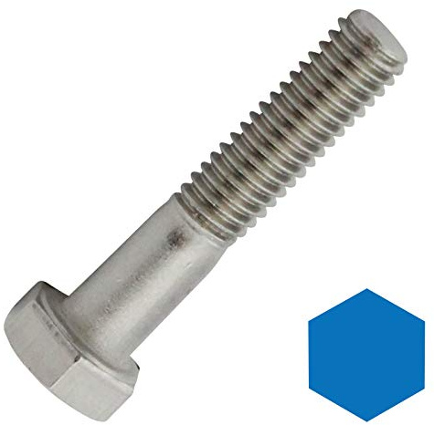D2D | VPE: 10 Stück - Sechskantschrauben mit Schaft - M10x55 - DIN 931 / ISO 4014 - aus rostfreiem Edelstahl A2 V2A - Maschinenschrauben