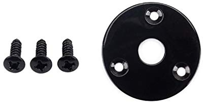 Healifty Runde Gitarren-klinkenplatte Aus Metall Schwarz Eingangsjacke Gitarre Und Bass Inklusive Montageschrauben Installieren Langlebig Und Robust